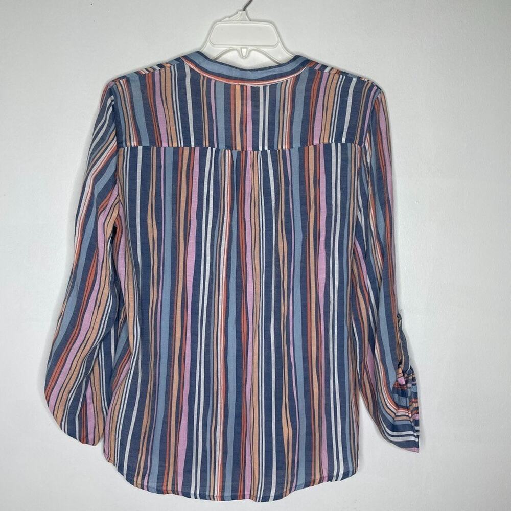 Ruby Rd Button Front Blouse Top M Multicolor Stri… - image 4